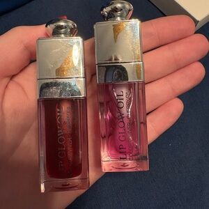 Dior Lip Glow Oil Duo - Deep Red and Bright Pink